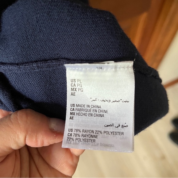 JM Collection Petite L Women's Long Sleeve Navy cardigan Sweater With Pockets - Picture 2 of 5